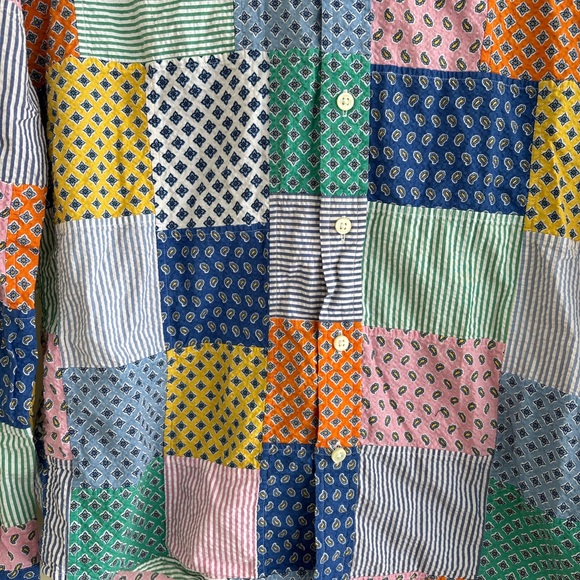 Polo Ralph Lauren Men's Patchwork Seersucker Long Sleeve Button Shirt Size S - Picture 6 of 11